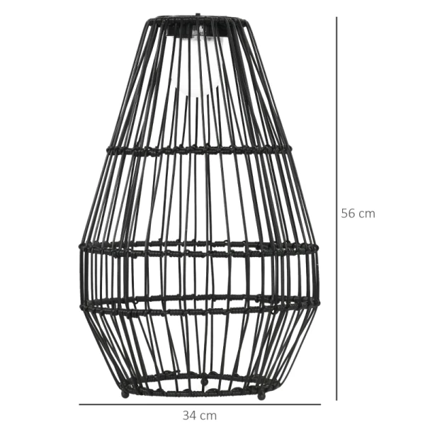  Buitenlamp, Tuinlamp, Op Zonne-energie, 8 Uur Brandtijd, Automatische Inschakeling, Rotan-look, 34 X 34 X 56 Cm 3