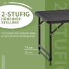  Buitentafel, Tuintafel, Voor 4 Personen, Opklapbaar, In Hoogte Verstelbaar, Houtlook, Grijs+zwart, 118 X 60 X 74 Cm 5