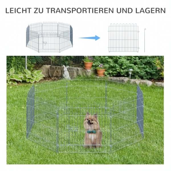  Buitenverblijf Puppyren Puppyhek Box Puppypoort Voor Dieren 8-delig B63 X H60 Cm 5