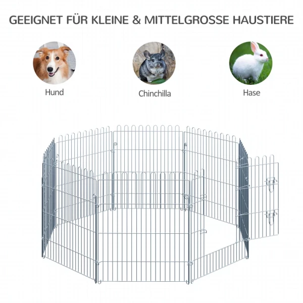  Buitenverblijf Puppyren Puppyhek Box Puppypoort Voor Dieren 8-delig B63 X H76 Cm 6