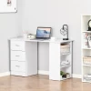  Bureau Computertafel Kantoortafel Werktafel Plank Met 3 Lades Planken Wit 120 X 49 X 72 Cm 2