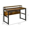  Bureau Computertafel Met Plank PC-tafel Kantoortafel Industriële Stijl Metaal Rustiek Bruin 120 X 60 X 85 Cm 3