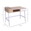  Bureau Met Opbergvak Wit Naturel 100 Cm X 55 Cm X 81,5 Cm 3