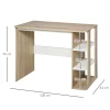  Bureau Met Plank Boekenplank Computerbureau Kantoortafel Spaanplaat Natuur + Wit 100 X 44 X 74 Cm 3