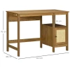  Bureau Met Weense Geweven Look, 1 Kast, 1 Plank, 110 Cm X 48 Cm X 76 Cm, Walnootbruin + Naturel 3