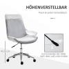  Bureaustoel, Bureaustoel, Bureaustoel, In Hoogte Verstelbaar 360°, Fluwelen Stof, Grijs, 52,5 X 60 X 82-91 Cm 4