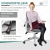  Bureaustoel, Bureaustoel, Draaistoel Met Schommelfunctie, Armleuningen, Verstelbaar, In Hoogte Verstelbaar, Ergonomisch, Imitatielinnen, Nylon, Grijs En Wit, 62,5 X 60 X 94-104 Cm 6