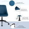  Bureaustoel Bureaustoel Ergonomisch Lijndesign In Hoogte Verstelbaar 360° Draaibaar Foam Fluweelachtig Polyester Blauw 50 X 58 X 77-85 Cm 7