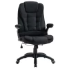  Bureaustoel Computerstoel Relax Liggend In Hoogte Verstelbare Bureaustoel Ergonomisch 360° Foam PP Kunststof Linnenachtig Polyester Zwart 65 X 72 X 100-120 Cm 1