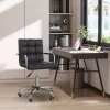  Bureaustoel In Retro-design, In Hoogte Verstelbaar, 5 Wielen, 52,5 Cm X 54 Cm X 99 Cm, Zwart 2