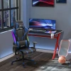  Bureaustoel LED-gamingstoel Met Armleuningen, Hoge Rugleuning En Kussen, Ergonomische Draaistoel Met Ligfunctie, Leuning Kan Worden Verhoogd, Kunstleer, Nylon, Zwart En Blauw, 70 X 57,5 ​​x 126-136 Cm 2