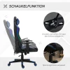  Bureaustoel LED-gamingstoel Met Armleuningen, Hoge Rugleuning En Kussen, Ergonomische Draaistoel Met Ligfunctie, Leuning Kan Worden Verhoogd, Kunstleer, Nylon, Zwart En Blauw, 70 X 57,5 ​​x 126-136 Cm 6