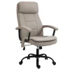  Bureaustoel Massage In Hoogte Verstelbare Directiestoel Gamestoel Met Massagefunctie Ergonomische Draaistoel Massagestoel Lendenwervelmassage Linnen Feeling Beige 63 X 70 X 112-121 Cm 1