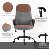  Bureaustoel Massage In Hoogte Verstelbare Directiestoel Gamestoel Met Massagefunctie Ergonomische Draaistoel Massagestoel PU Leer Staal Grijs + Bruin 60 X 70 X 109-119 Cm 7