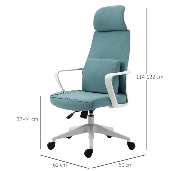  Bureaustoel Massagestoel Directiestoel Met Massagefunctie In Hoogte Verstelbare Draaistoel Ergonomische Gamingstoel Massage Nylon Blauw 62 X 60 X 114-122 Cm 3