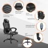  Bureaustoel Massagestoel Gamestoel Warmtefunctie 6 Vibratiepunten Gamestoelen, Imitatieleer, Lederen Stoel, 6 Vibratiepunten Ergonomisch Met Massagefunctie 7