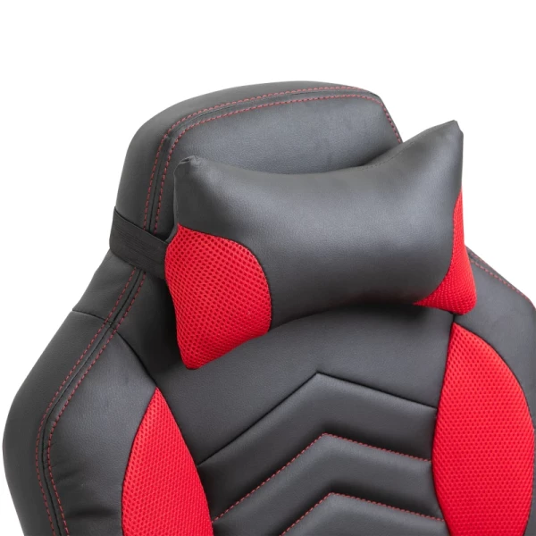  Bureaustoel Massagestoel Gamestoel Warmtefunctie 6 Vibratiepunten Met Massagefunctie PU Rood 68 X 69 X 108-117cm 8