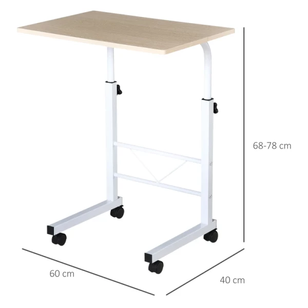  C-vormige Bijzettafel Wit Naturel 60 Cm X 40 Cm X 78 Cm 3