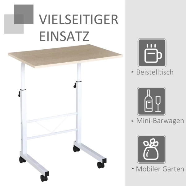  C-vormige Bijzettafel Wit Naturel 60 Cm X 40 Cm X 78 Cm 4