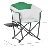  Campingstoel Inklapbare Regisseursstoel Tafel Met Bekerhouder Draagbaar Oxford-stof 83 X 64 X 90 Cm Wit+groen 3