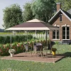  Canopy Gazebo Pop-up Tent Gazebo Tas Op Wielen Oxford Stof 12x12 Ft Donkerbruin + Kaki 2