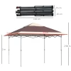  Canopy Gazebo Pop-up Tent Gazebo Tas Op Wielen Oxford Stof 12x12 Ft Donkerbruin + Kaki 3