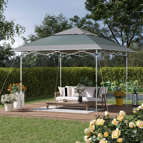  Canopy Gazebo Pop-up Tent Gazebo Tas Op Wielen Oxford Stof 12x12 Ft Groen 2