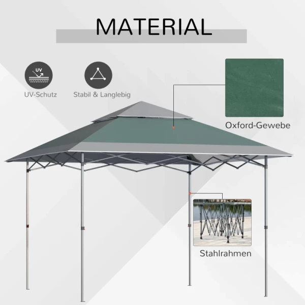  Canopy Gazebo Pop-up Tent Gazebo Tas Op Wielen Oxford Stof 12x12 Ft Groen 4