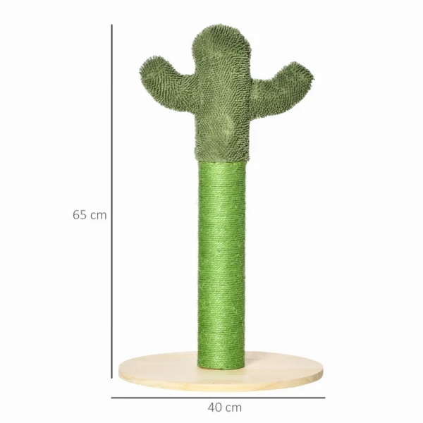  Cat Scratcher Cactus Krabpalen Krabpaal Krabpaal Dennenhout Sisal Touw Krabpaal Speelgoed Voor Katten 65cm Hoog Groen+Natural 3