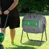  Compostbak Met 2 Bakken, 160 Liter, Roterende Compostbak, 71 Cm X 65 Cm X 96 Cm, Grijs + Groen + Zwart 8