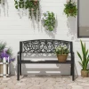  Decoratieve Tuinbank Voor 2 Personen, Ijzer, Zwart, 127 X 60 X 87 Cm 2