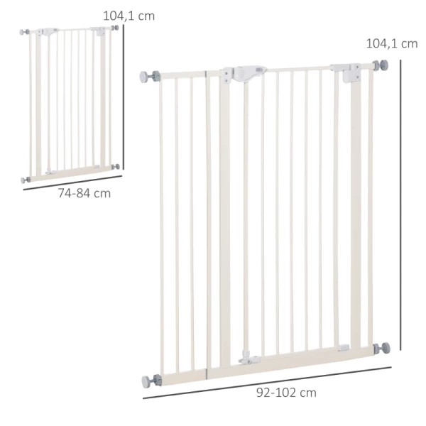  Deurhek Geen Boren Verstelbare Breedte Dubbele Sluiting Hondenhek Huisdierhek Hondenhek Automatisch Sluitend Metaal Kunststof Wit 97,5 X 104,1 Cm 3