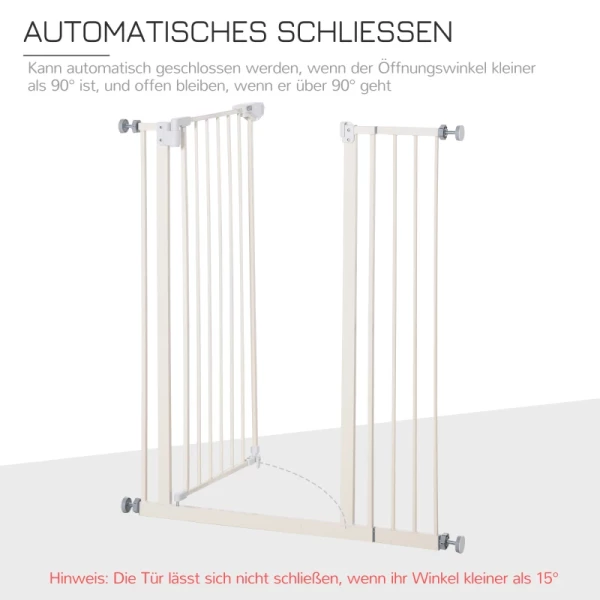  Deurhek Geen Boren Verstelbare Breedte Dubbele Sluiting Hondenhek Huisdierhek Hondenhek Automatisch Sluitend Metaal Kunststof Wit 97,5 X 104,1 Cm 5