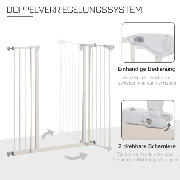  Deurhek Geen Boren Verstelbare Breedte Dubbele Sluiting Hondenhek Huisdierhek Hondenhek Automatisch Sluitend Metaal Kunststof Wit 97,5 X 104,1 Cm 6