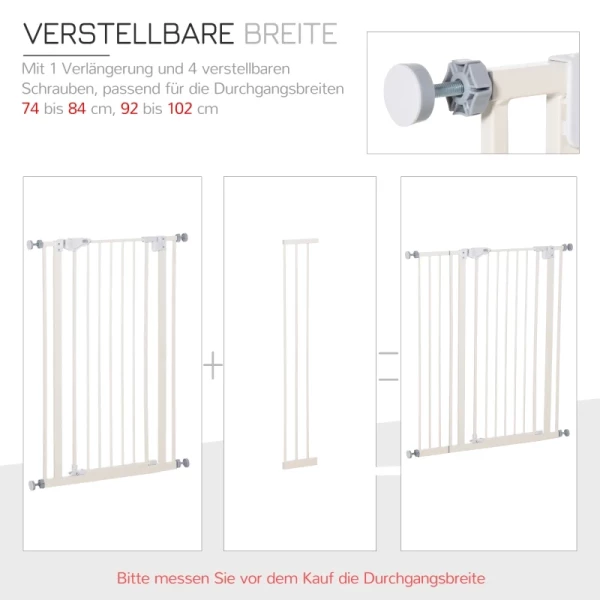  Deurhek Geen Boren Verstelbare Breedte Dubbele Sluiting Hondenhek Huisdierhek Hondenhek Automatisch Sluitend Metaal Kunststof Wit 97,5 X 104,1 Cm 7