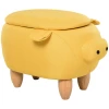  Dierenkruk, Decoratieve Kruk Met Opbergruimte, Gestoffeerde Kruk, Kruk, Borstbank, Voetenbank, Voetenbank, Bank Met Dierenmotief, Voor Woonkamer, Piggy Voetenbank, Geel, 62 X 35 X 36 Cm 1