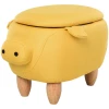  Dierenkruk, Decoratieve Kruk Met Opbergruimte, Gestoffeerde Kruk, Kruk, Borstbank, Voetenbank, Voetenbank, Bank Met Dierenmotief, Voor Woonkamer, Piggy Voetenbank, Geel, 62 X 35 X 36 Cm 10