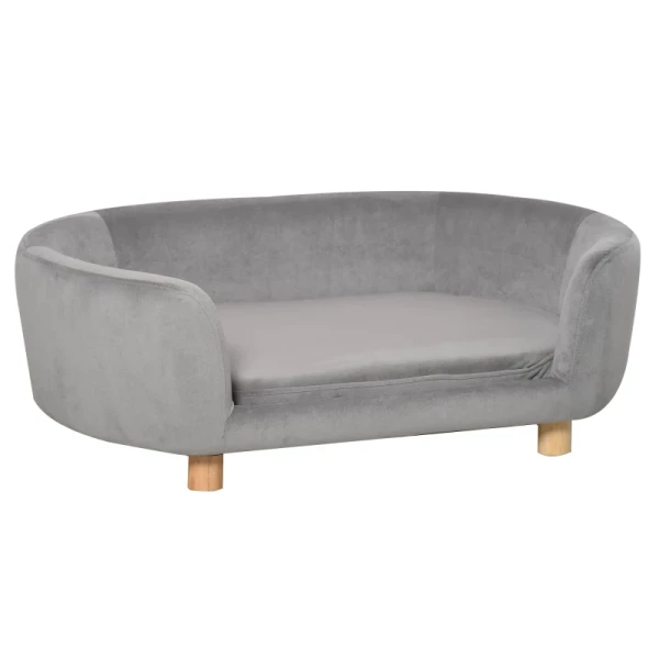 Dierensofa Hondensofa Hondenbed Met Hollands Fluwelen Schuim Berken Poten Voor Katten Honden 86 X 55 X 33 Cm Lichtgrijs 1