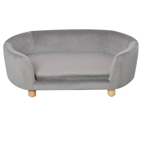  Dierensofa Hondensofa Hondenbed Met Hollands Fluwelen Schuim Berken Poten Voor Katten Honden 86 X 55 X 33 Cm Lichtgrijs 9