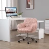  Directiestoel Draaistoel Computerstoel Make-up Stoel Met Imitatiebont Zithoogteverstelling Voor Meisjes Imitatiebont Foam Roze + Zilver 57 X 60 X 75-85 Cm 2