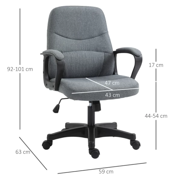  Directiestoel Met Massagefunctie Massagestoel In Hoogte Verstelbare Bureaustoel Bureaustoel Ergonomisch Line Design Met USB Interface In Hoogte Verstelbaar Polyester PP Grijs 59 X 63 X 92-101 Cm 3