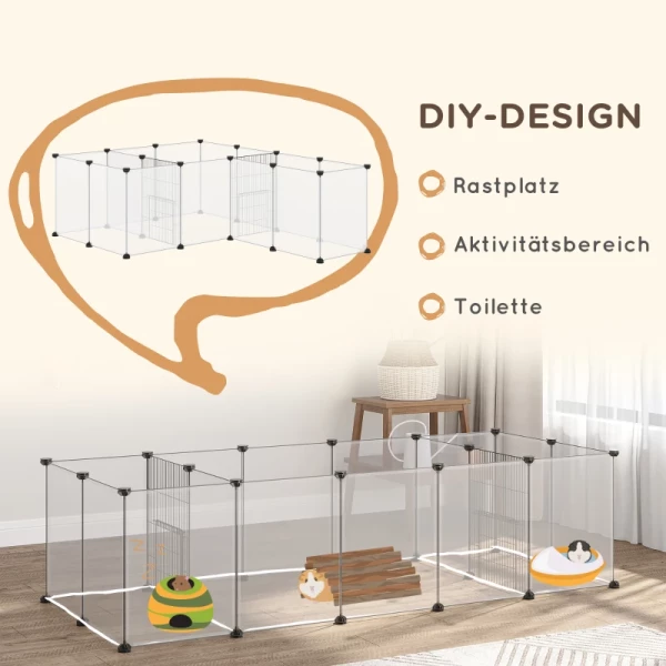  DIY Outdoor Run Poort Voor Kleine Dieren 18 Panelen Montagemateriaal Inbegrepen Modulair Systeem Zwart + Wit 5