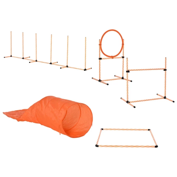  Dog Agility Set Hondentrainingsset Met Hondentunnel Training Voor Huisdieren Inclusief Tas Makkelijk Mee Te Nemen Muovi Polyesteri Oranje＋Wit 11