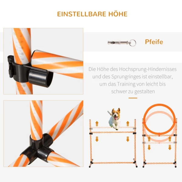  Dog Agility Set Hondentrainingsset Met Hondentunnel Training Voor Huisdieren Inclusief Tas Makkelijk Mee Te Nemen Muovi Polyesteri Oranje＋Wit 5