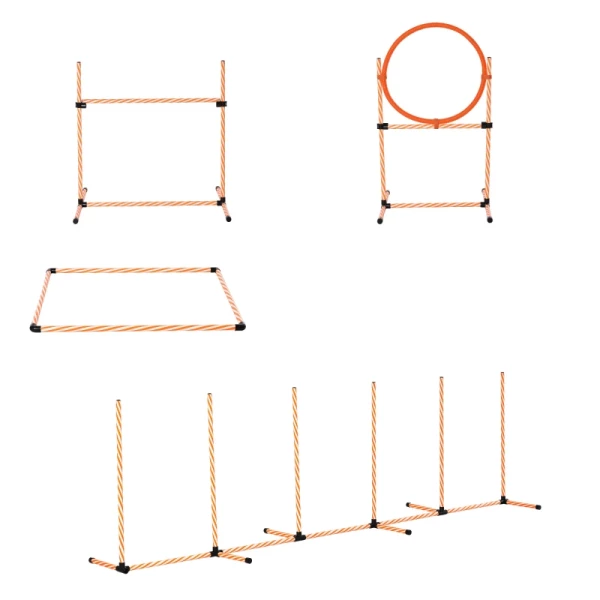 Dog Agility Set Hondentrainingsset Met Hondentunnel Training Voor Huisdieren Inclusief Tas Makkelijk Mee Te Nemen Muovi Polyesteri Oranje＋Wit 1