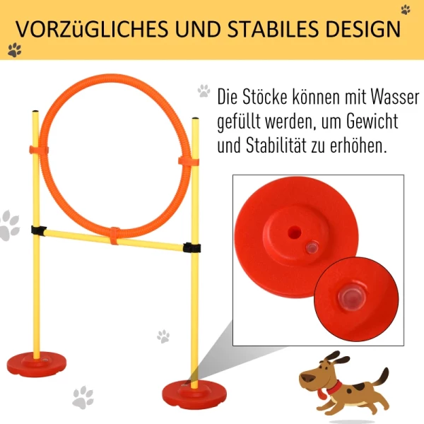  Dog Agility Set Met 4 Obstakels Rood+Geel 6