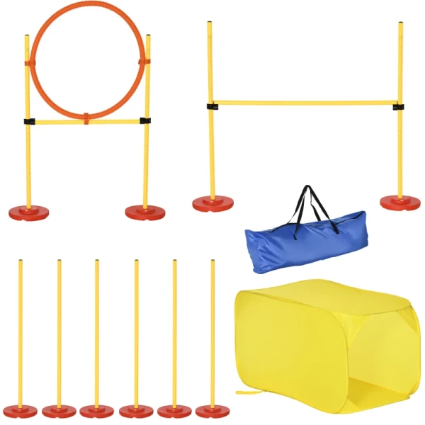 Dog Agility Set Met 4 Obstakels Rood+Geel 1