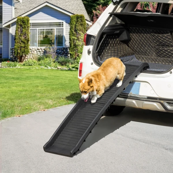  Dog Ramp Huisdier Car Ramp Opvouwbaar Antislip Pad Kunststof Zwart 155 X 39 X 14cm 2