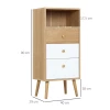  Dressoir Keukenkast Ladekast Met 1 Open Vakken 3 Lades Voor Woonkamer Scandinavisch Design Naturel + Wit 40 X 29 X 90 Cm 3