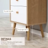  Dressoir Keukenkast Ladekast Met 1 Open Vakken 3 Lades Voor Woonkamer Scandinavisch Design Naturel + Wit 40 X 29 X 90 Cm 5